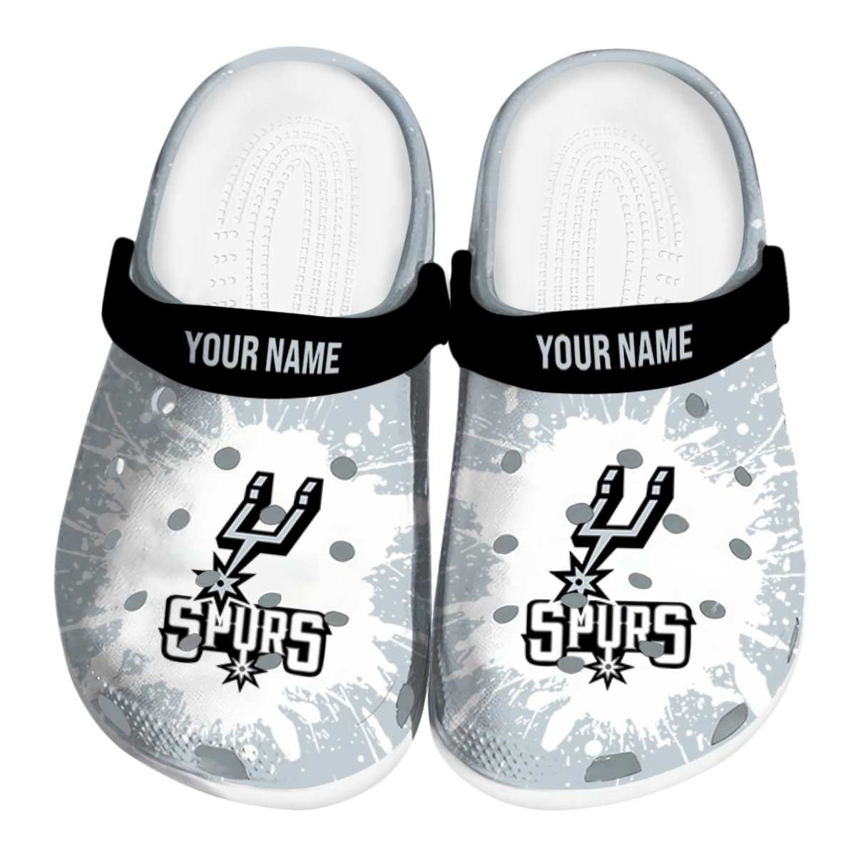 San Antonio Spurs NBA Sport Crocs Crocband Clogs Shoes Comfortable For Men Women and Kids