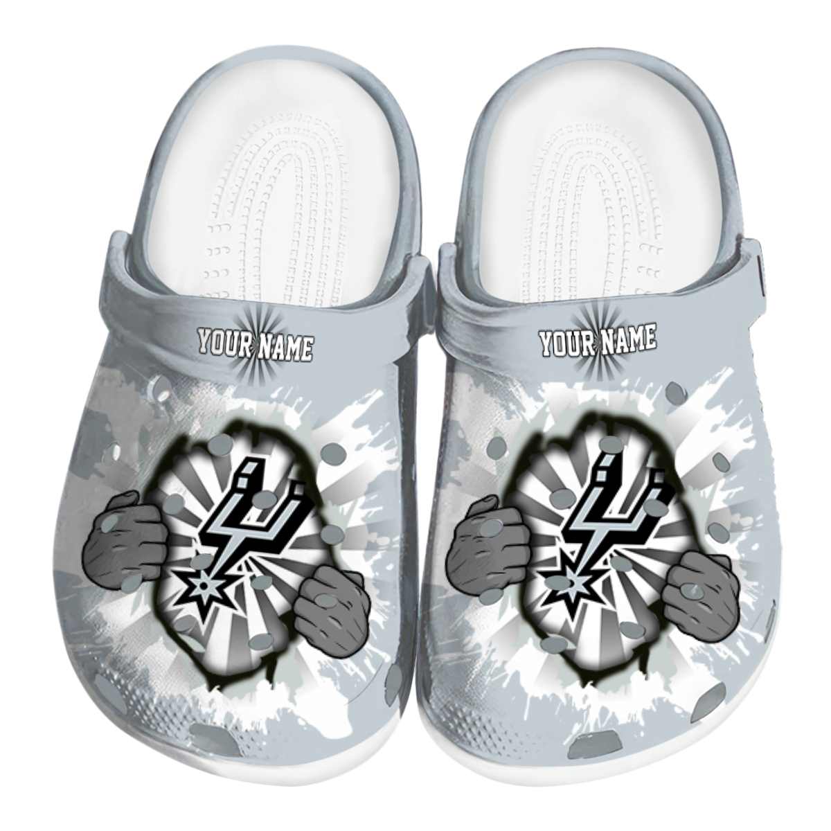 San Antonio Spurs NBA Sport Crocs Crocband Clogs Shoes Comfortable For Men Women and Kids