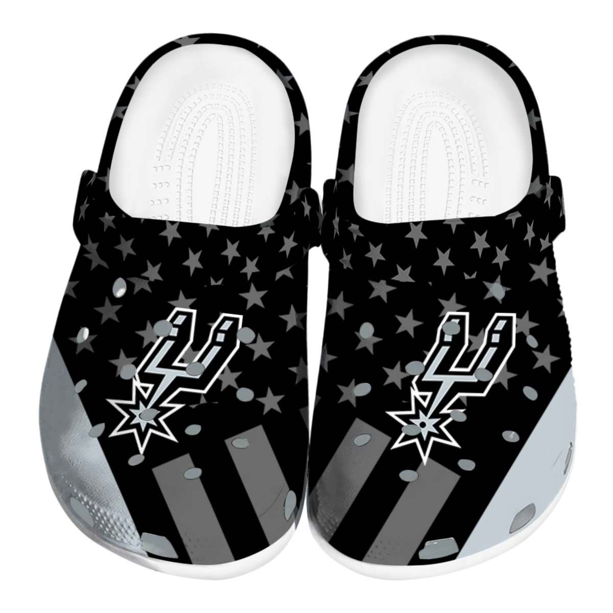 San Antonio Spurs NBA Sport Crocs Crocband Clogs Shoes Comfortable For Men Women and Kids
