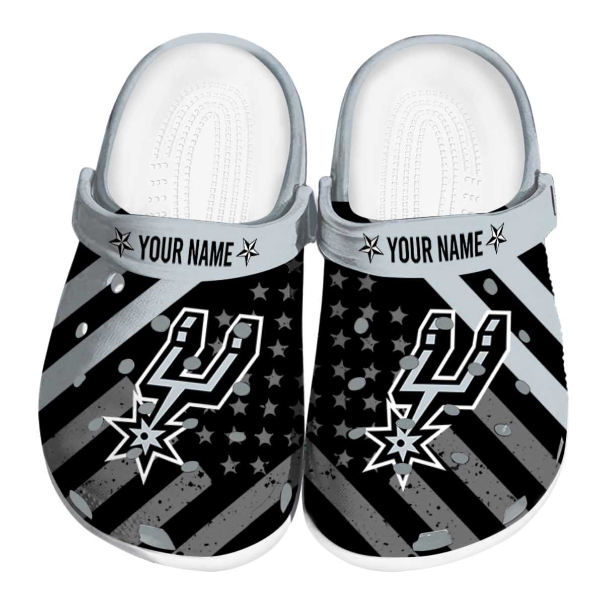 San Antonio Spurs NBA Sport Crocs Crocband Clogs Shoes Comfortable For Men Women and Kids