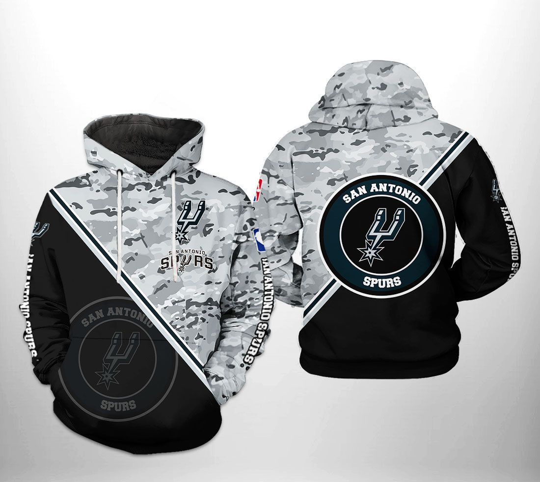 San Antonio Spurs NBA US Camo Team 3D All Over Print Hoodie, Zip Hoodie