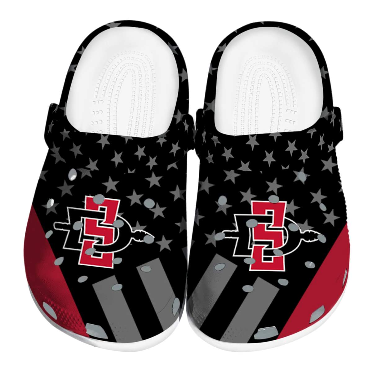 San Diego State Aztecs NCAA Sport Crocs Crocband Clogs Shoes Comfortable For Men Women and Kids