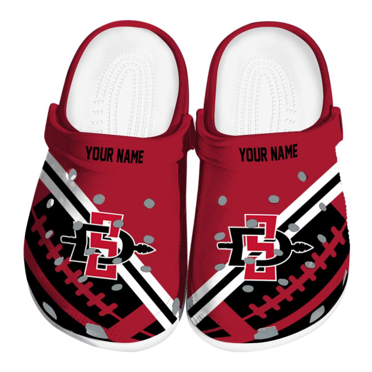 San Diego State Aztecs NCAA Sport Crocs Crocband Clogs Shoes Comfortable For Men Women and Kids