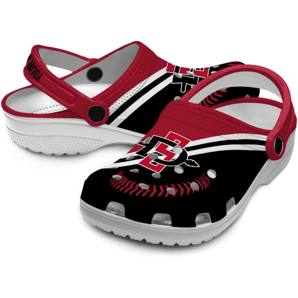 San Diego State Aztecs NCAA Sport Crocs Crocband Clogs Shoes Comfortable For Men Women and Kids