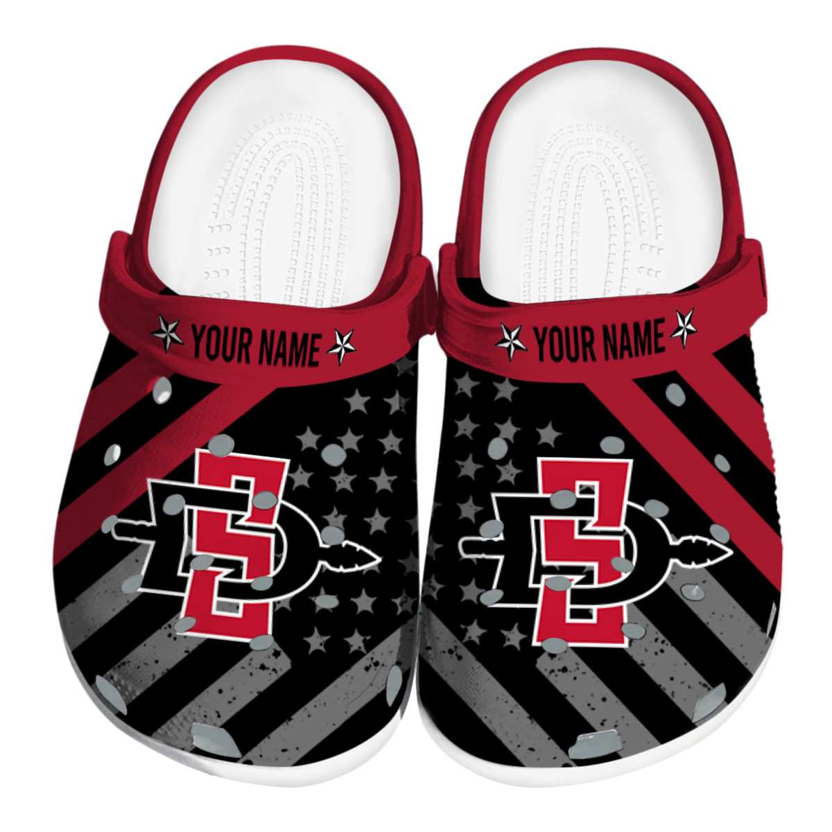 San Diego State Aztecs NCAA Sport Crocs Crocband Clogs Shoes Comfortable For Men Women and Kids