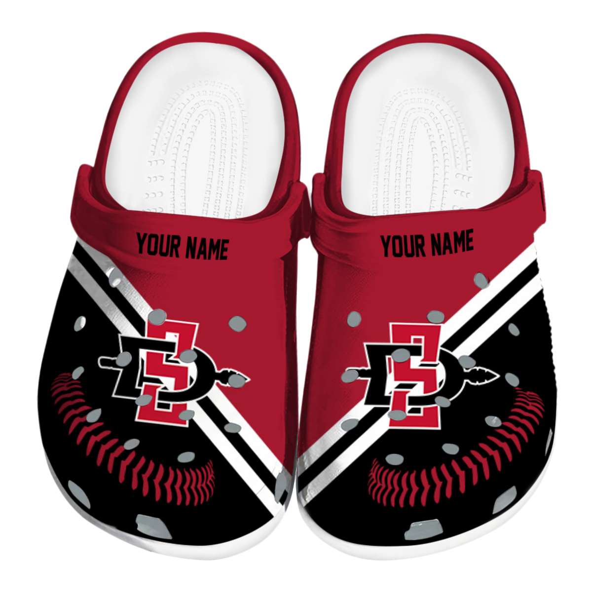 San Diego State Aztecs NCAA Sport Crocs Crocband Clogs Shoes Comfortable For Men Women and Kids