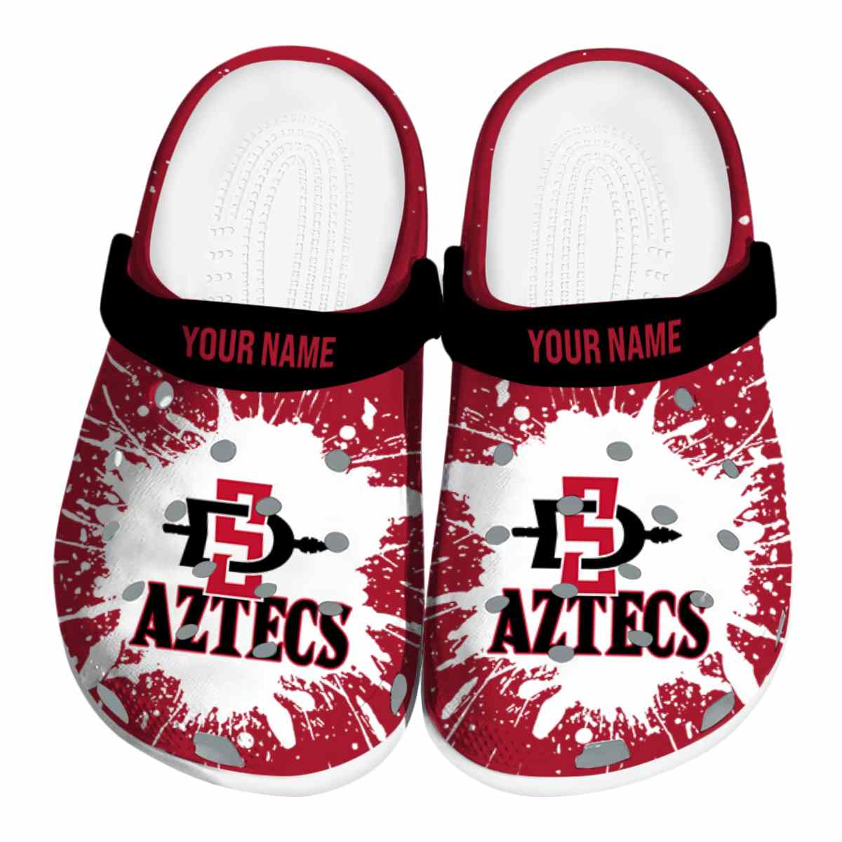 San Diego State Aztecs NCAA Sport Crocs Crocband Clogs Shoes Comfortable For Men Women and Kids