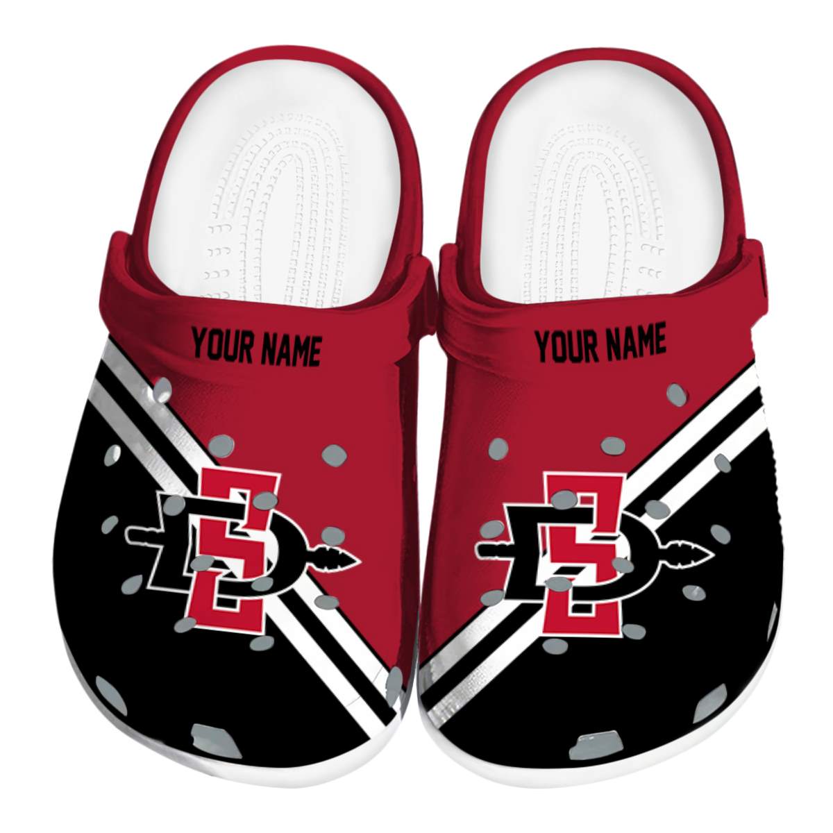 San Diego State Aztecs NCAA Sport Crocs Crocband Clogs Shoes Comfortable For Men Women and Kids