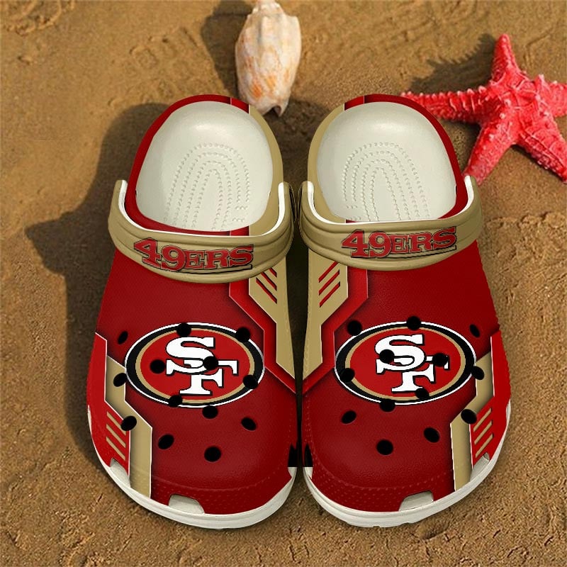 San Francisco 49ers NFL Crocs Crocband Clogs Shoes Comfortable For Men Women and Kids