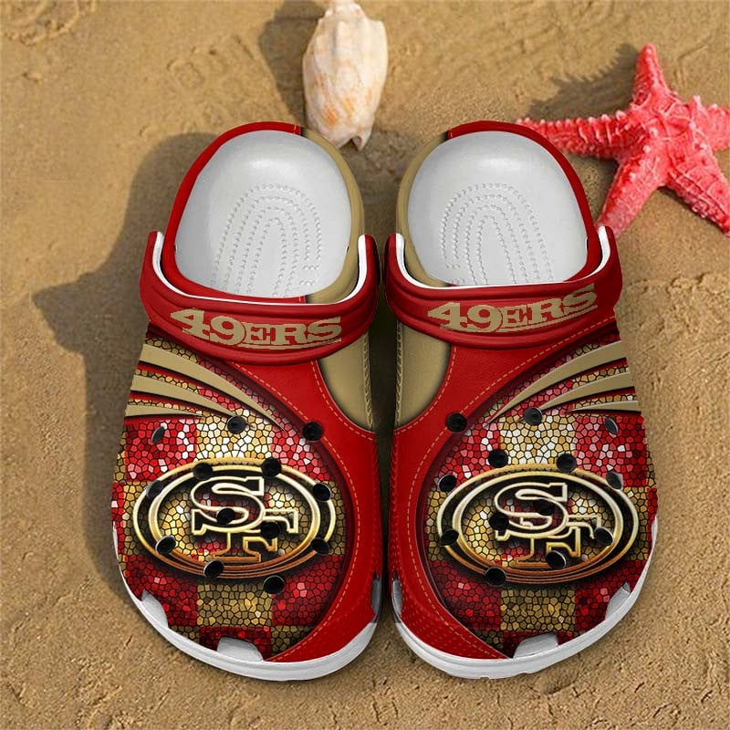 San Francisco 49ers NFL Crocs Crocband Clogs Shoes Comfortable For Men Women and Kids