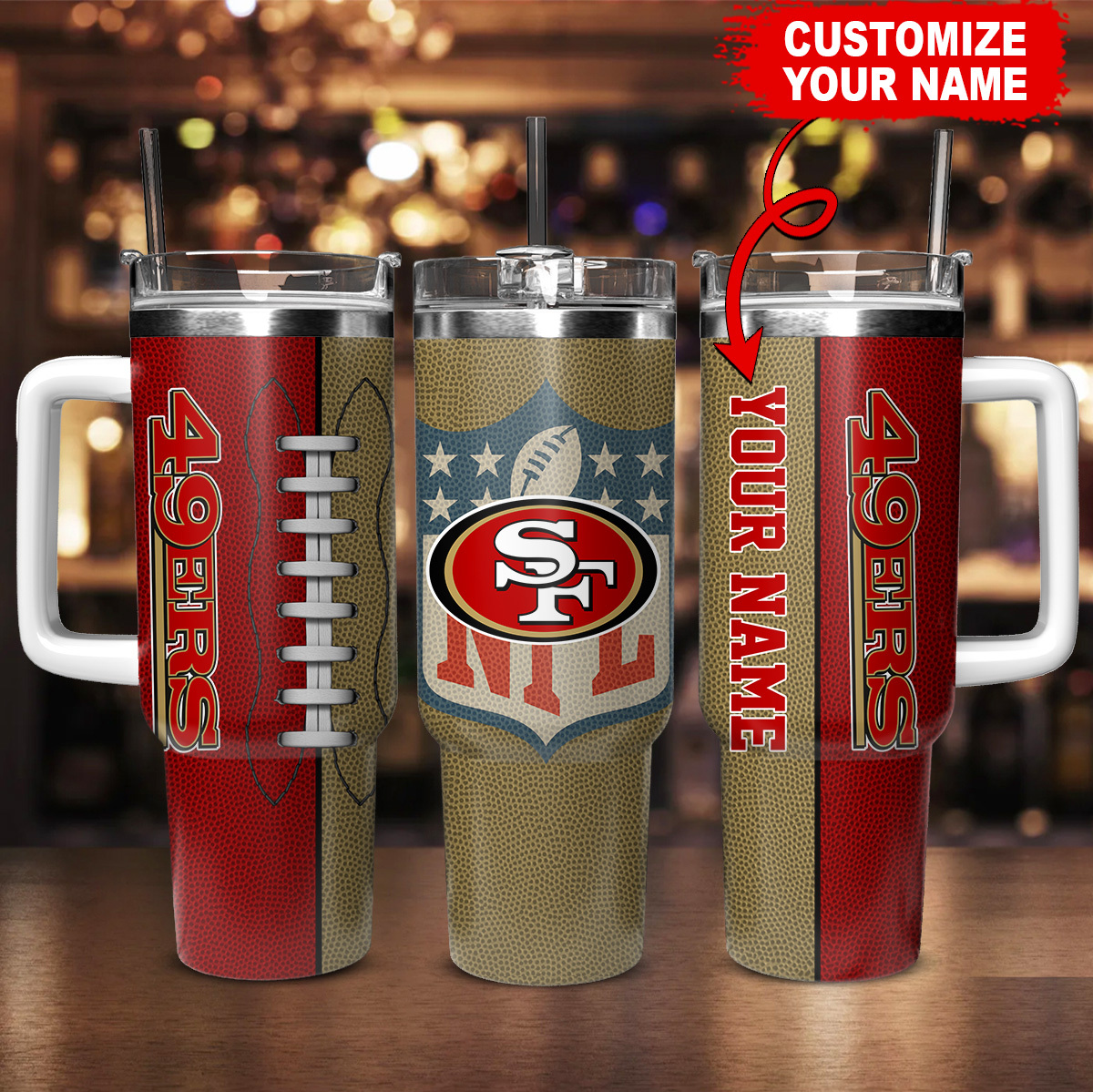 San Francisco 49ers NFL Custom Stanley Cup 40 oz 30 oz Tumbler With HandleTVC230143 - Image 2