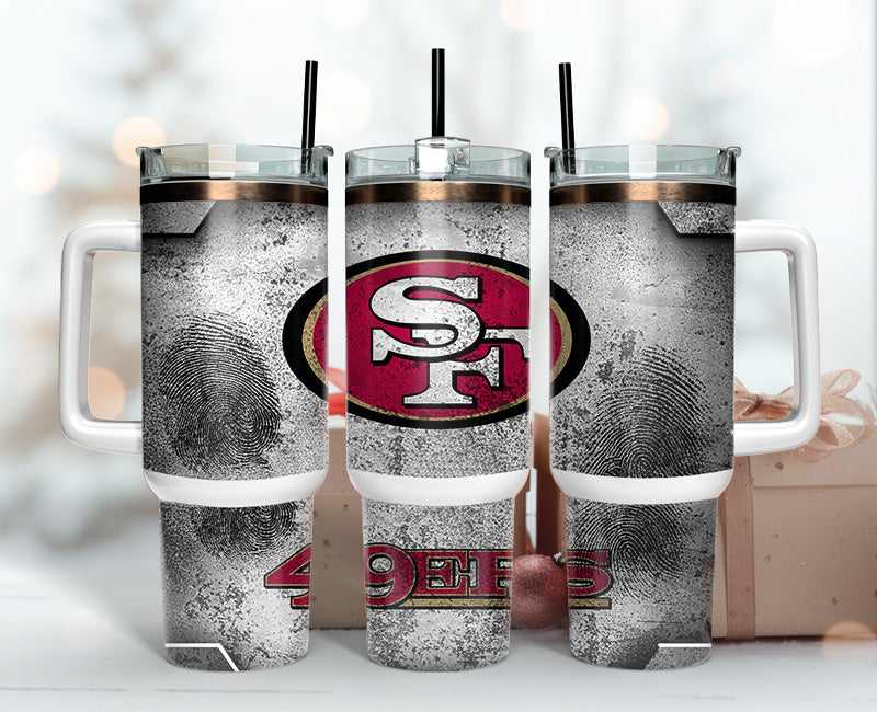 San Francisco 49ers NFL Fingerprint Effect Custom Stanley Cup 40 oz 30 oz Tumbler With HandleTVC2301150