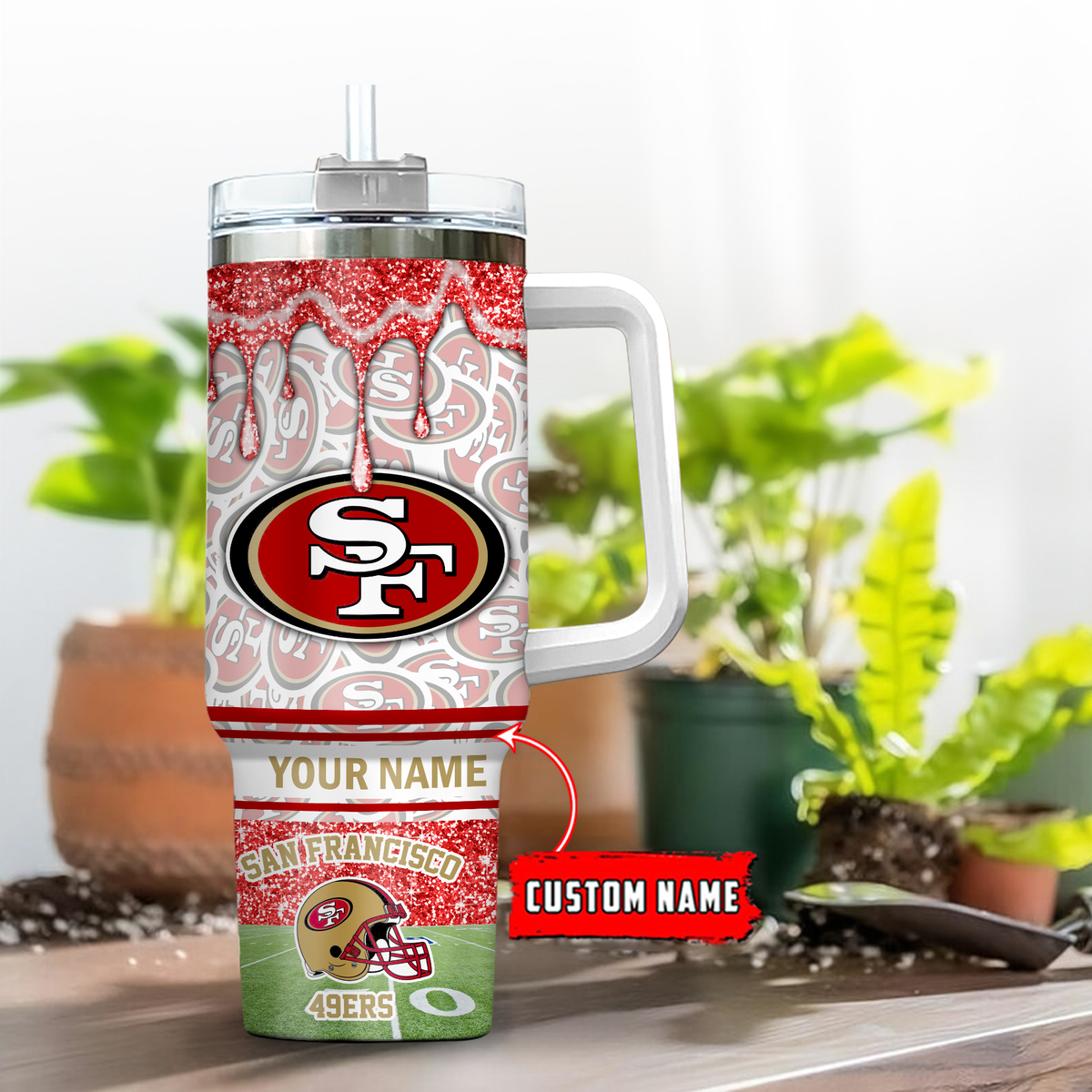 San Francisco 49ers NFL Glitter Custom Stanley Cup 40 oz 30 oz Tumbler With HandleTVC230195
