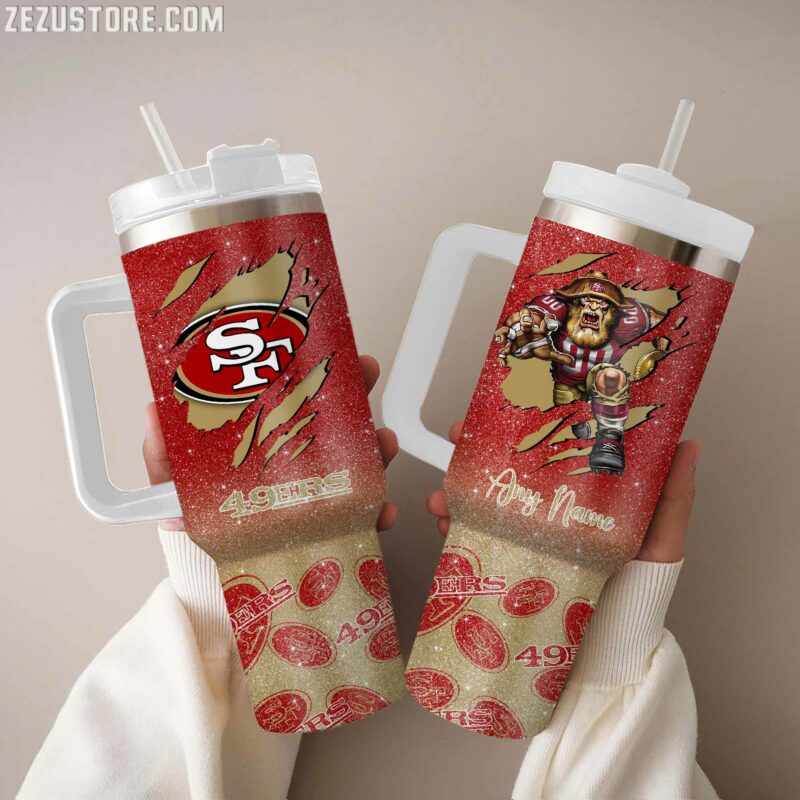San Francisco 49ers NFL Glitter Custom Stanley Cup 40 oz 30 oz Tumbler With HandleTVC230199