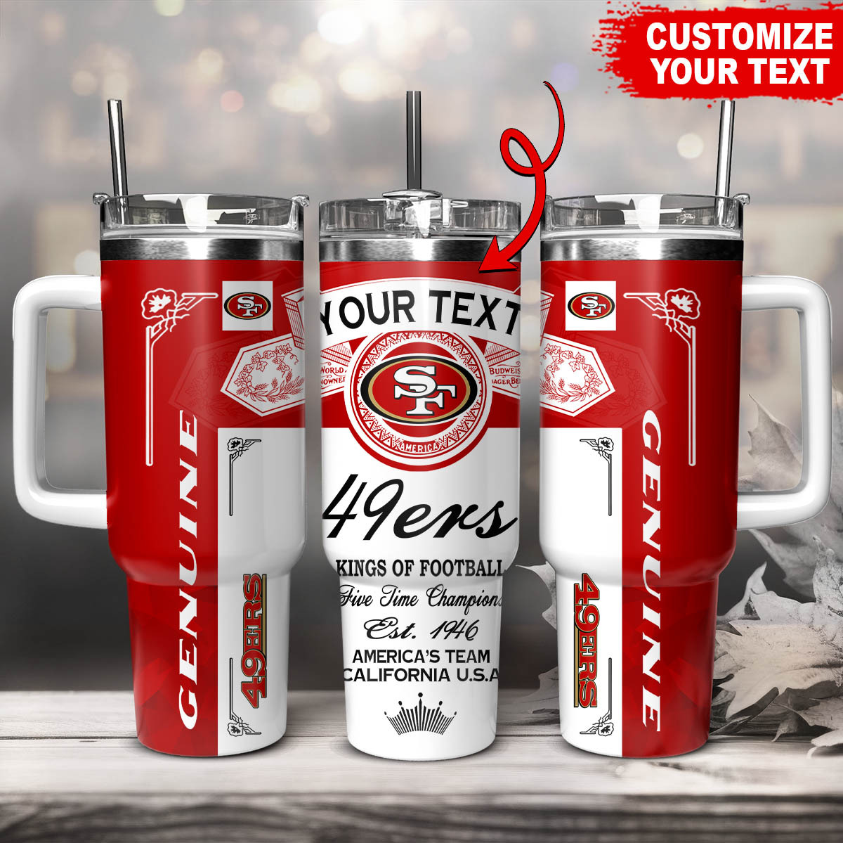 San Francisco 49ers NFL Kings Of Football Custom Stanley Cup 40 oz 30 oz Tumbler With HandleTVC230184