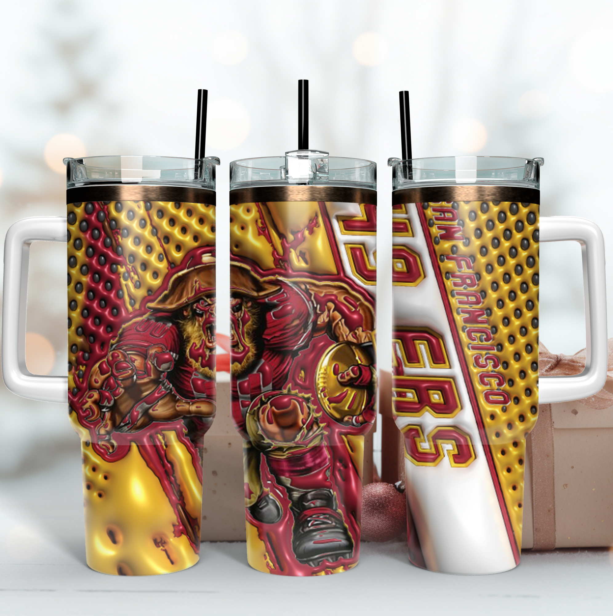 San Francisco 49ers NFL Mascot Custom Stanley Cup 40 oz 30 oz Tumbler With HandleTVC2301185