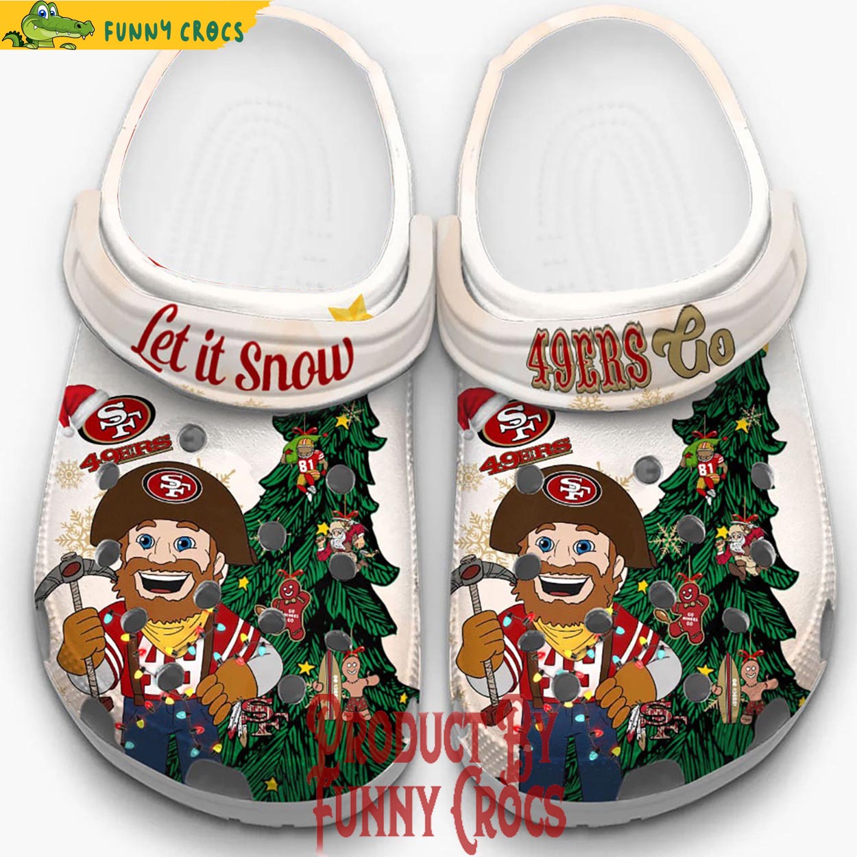 San Francisco 49ers NFL Sport Christmas Crocs Crocband Clogs Shoes Comfortable For Men Women and Kids