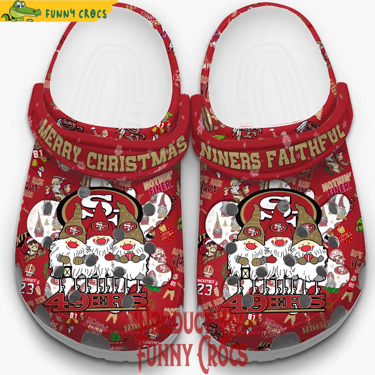 San Francisco 49ers NFL Sport Christmas Crocs Crocband Clogs Shoes Comfortable For Men Women and Kids