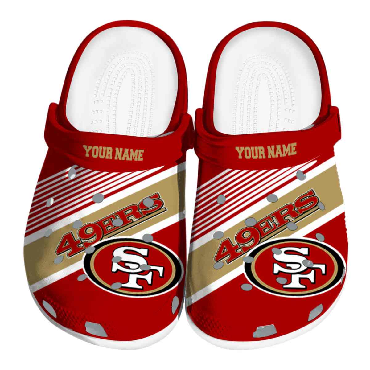 San Francisco 49ers NFL Sport Crocs Crocband Clogs Shoes Comfortable For Men Women and Kids