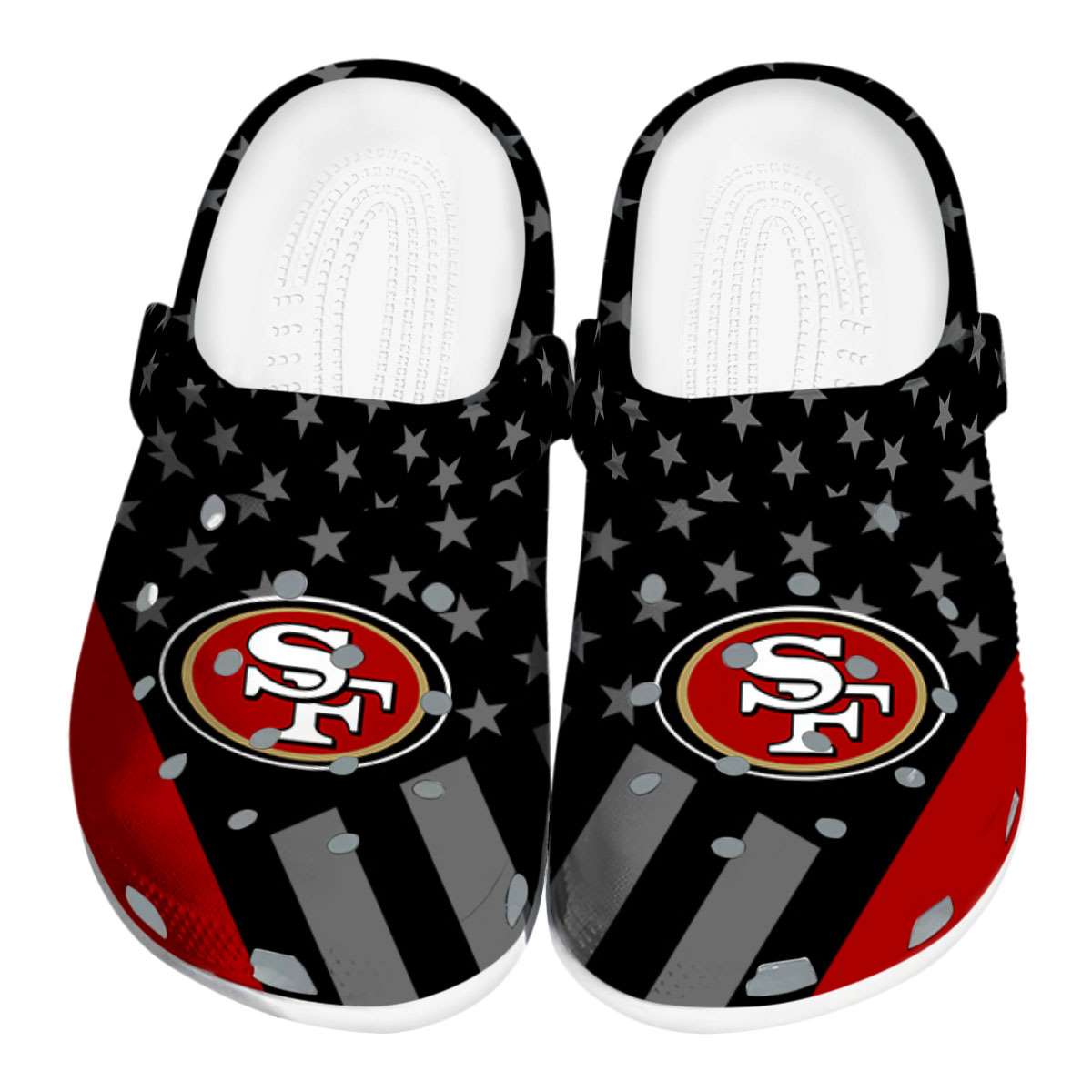San Francisco 49ers NFL Sport Crocs Crocband Clogs Shoes Comfortable For Men Women and Kids