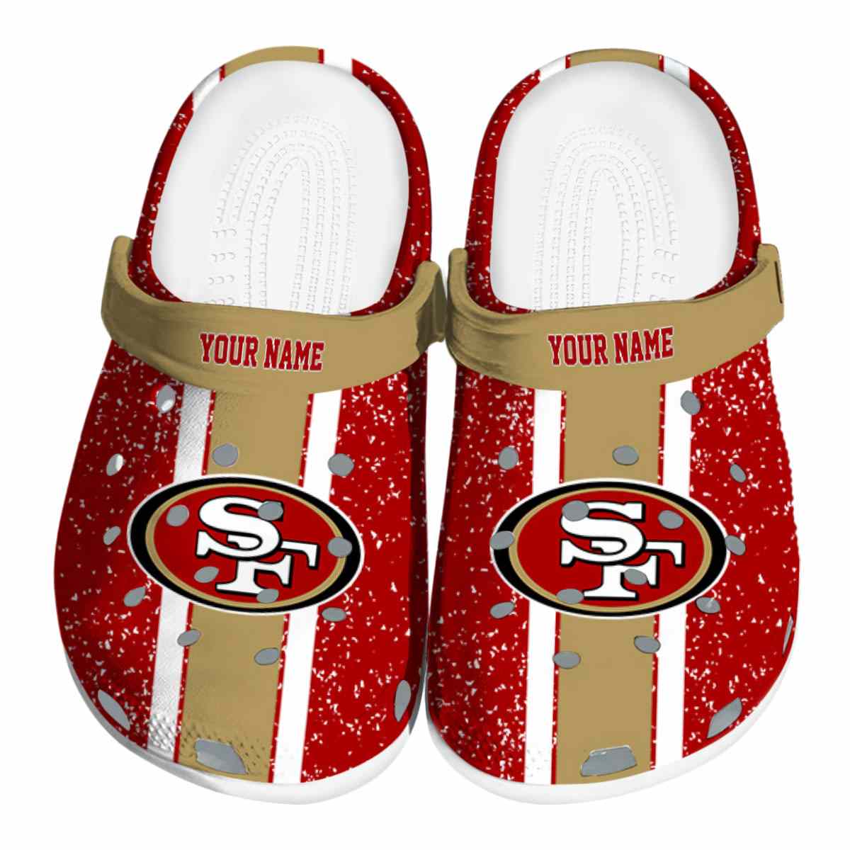 San Francisco 49ers NFL Sport Crocs Crocband Clogs Shoes Comfortable For Men Women and Kids