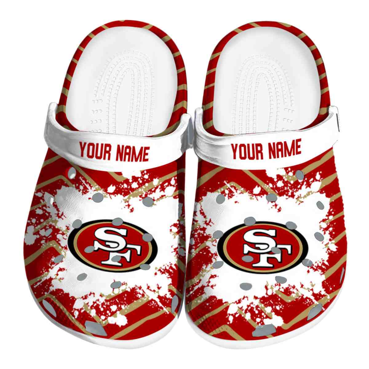 San Francisco 49ers NFL Sport Crocs Crocband Clogs Shoes Comfortable For Men Women and Kids