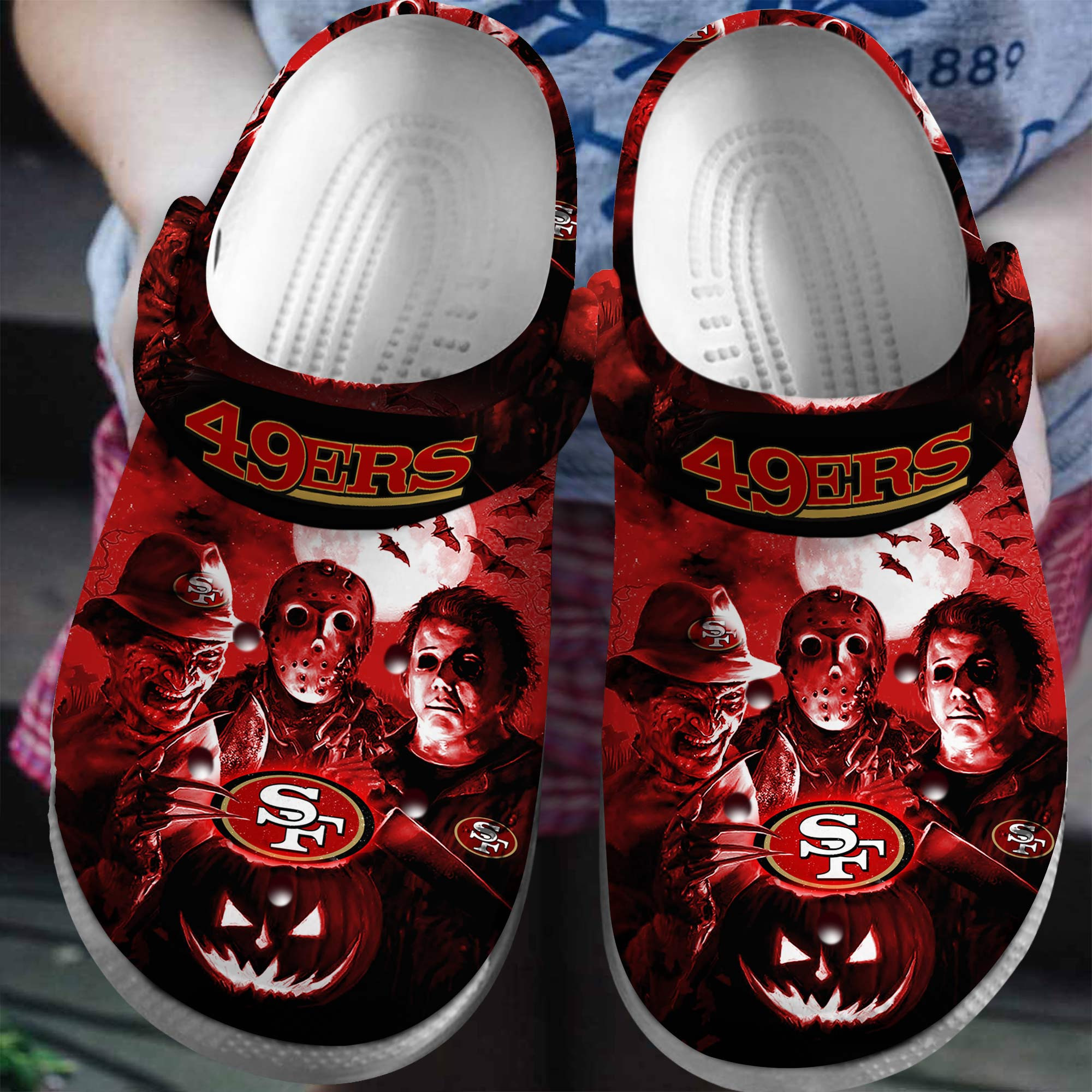 San Francisco 49ers NFL Sport Crocs Crocband Clogs Shoes Comfortable For Men Women and Kids