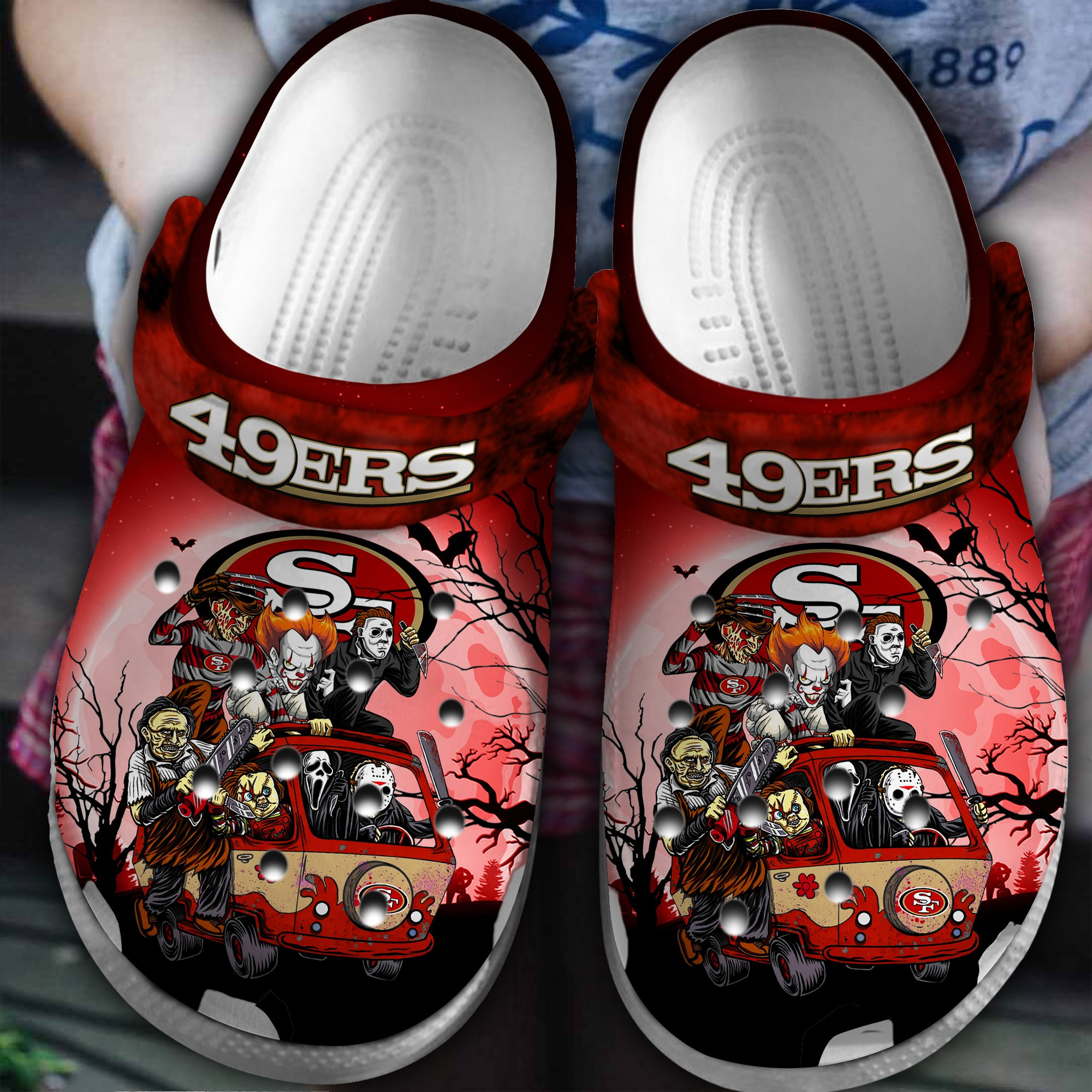 San Francisco 49ers NFL Sport Crocs Crocband Clogs Shoes Comfortable For Men Women and Kids