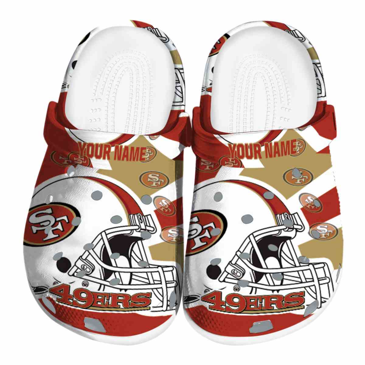 San Francisco 49ers NFL Sport Crocs Crocband Clogs Shoes Comfortable For Men Women and Kids
