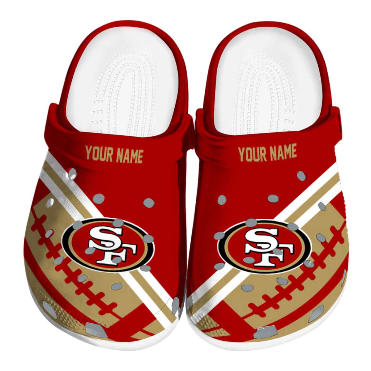 San Francisco 49ers NFL Sport Crocs Crocband Clogs Shoes Comfortable For Men Women and Kids