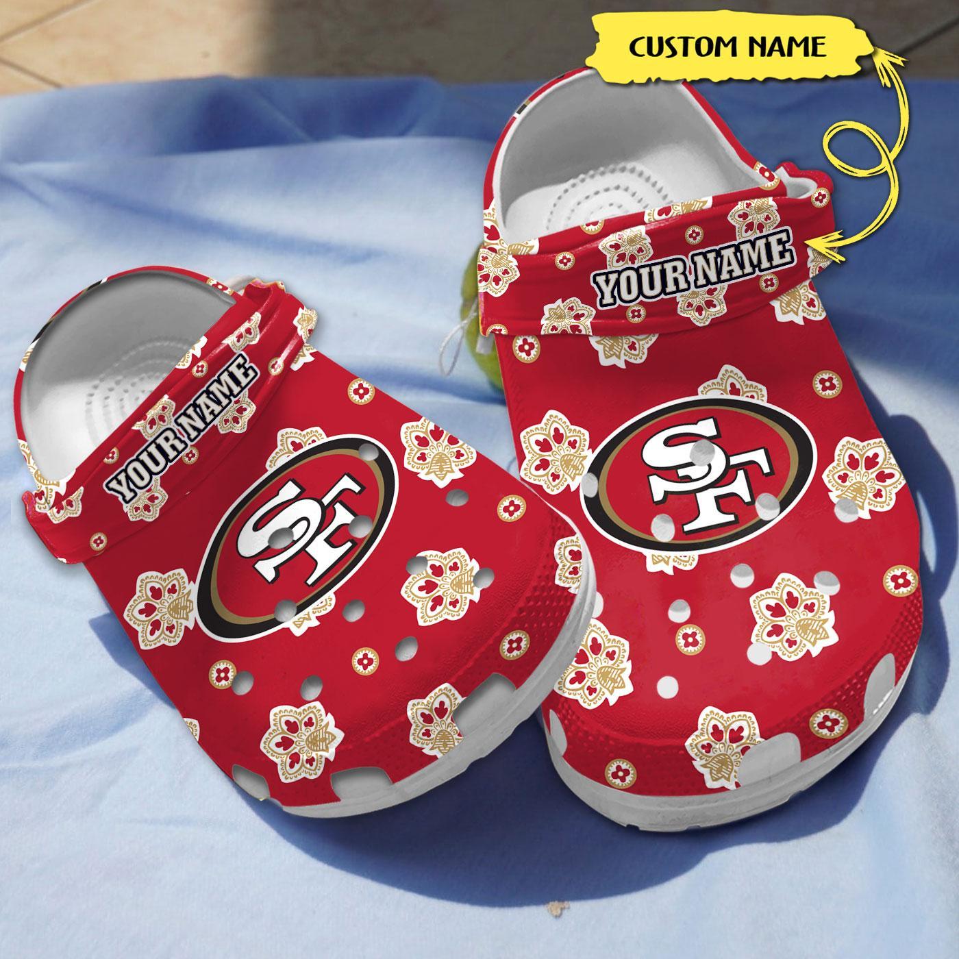 San Francisco 49ers NFL Sport Crocs Crocband Clogs Shoes Comfortable For Men Women and Kids
