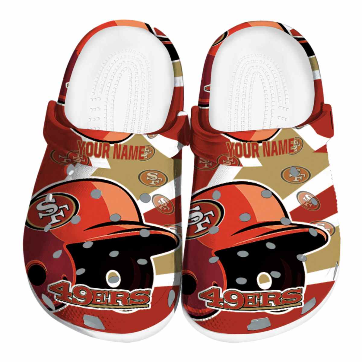 San Francisco 49ers NFL Sport Crocs Crocband Clogs Shoes Comfortable For Men Women and Kids