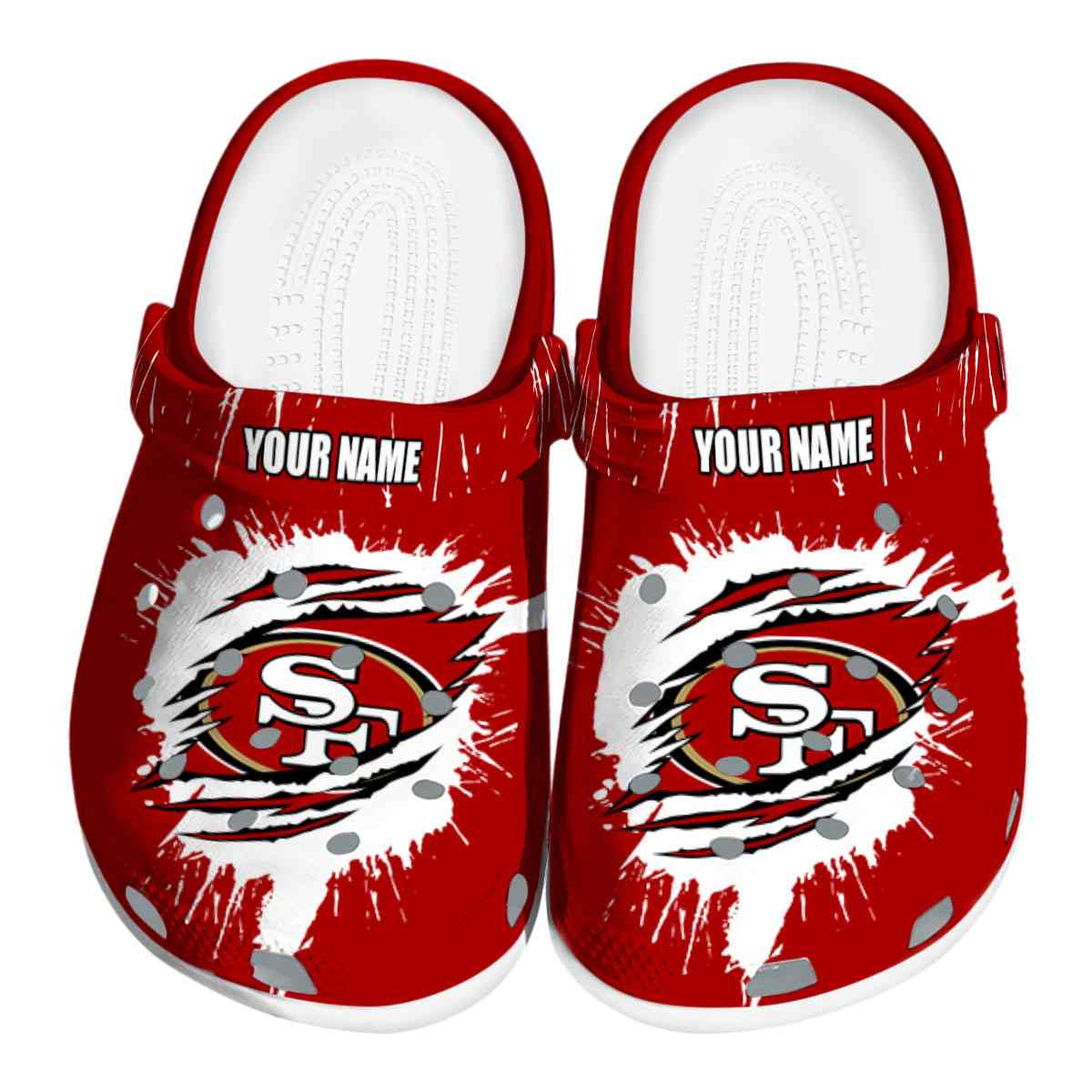San Francisco 49ers NFL Sport Crocs Crocband Clogs Shoes Comfortable For Men Women and Kids