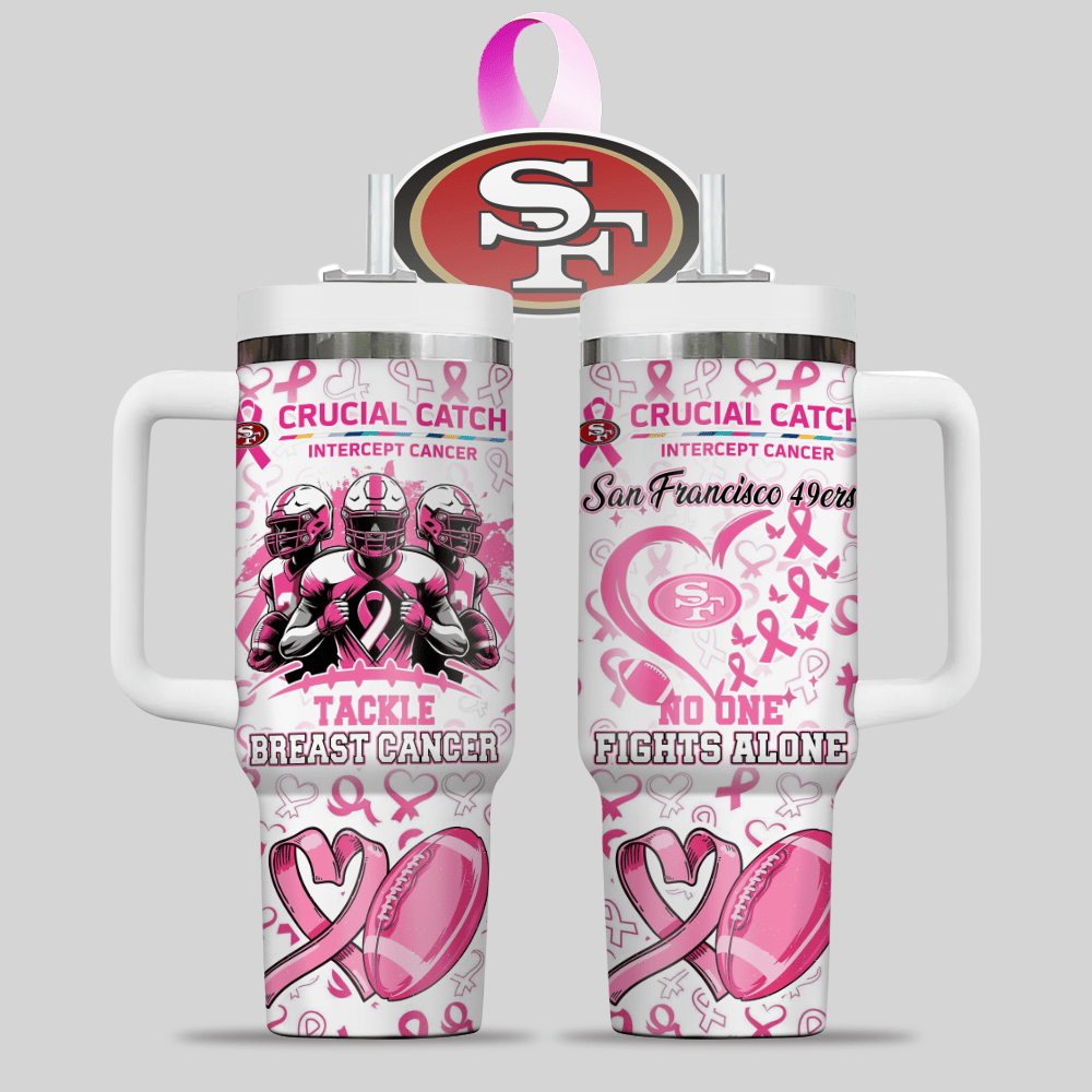 San Francisco 49ers NFL x Breast Cancer Awareness Custom Stanley Cup 40 oz 30 oz Tumbler With HandleTVC2301124