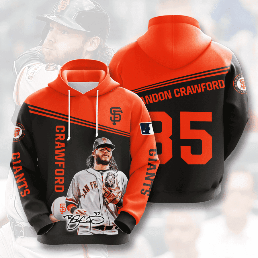 San Francisco Giants Brandon Crawford 3D All Over Print Hoodie, Zip Hoodie