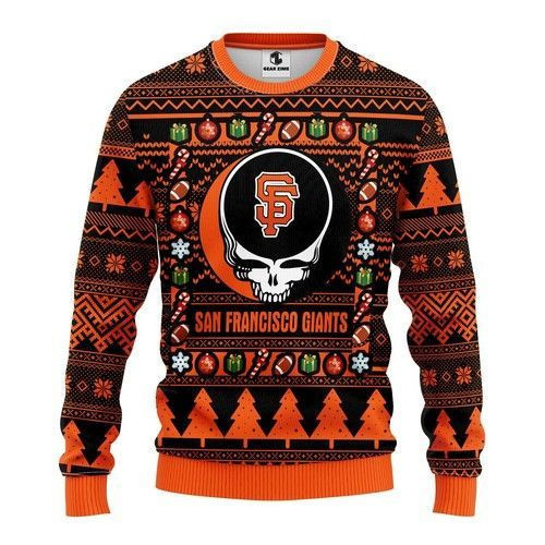 San Francisco Giants Grateful Dead Ugly Christmas Sweater Adult 3D Funny Matching for family