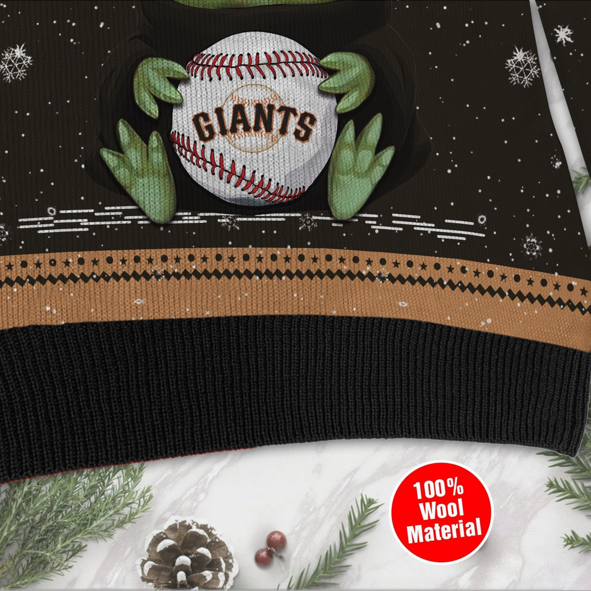 San Francisco Giants Grogu Baby Yoda Hug Logo Ugly Christmas Sweater Adult 3D Funny Matching for family - Image 4