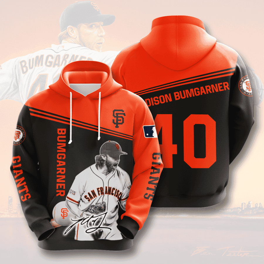 San Francisco Giants Madison Bumgarner 3D All Over Print Hoodie, Zip Hoodie