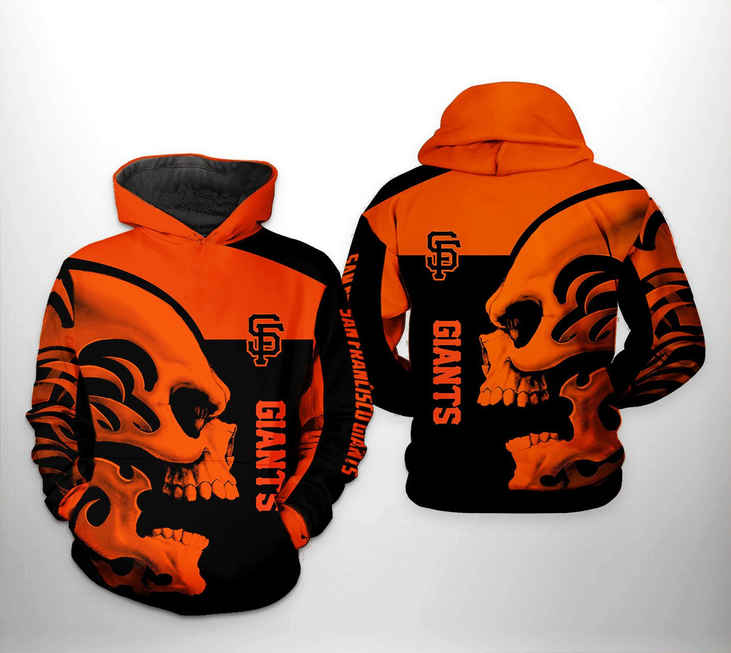 San Francisco Giants MLB Skull 3D All Over Print Hoodie, Zip Hoodie