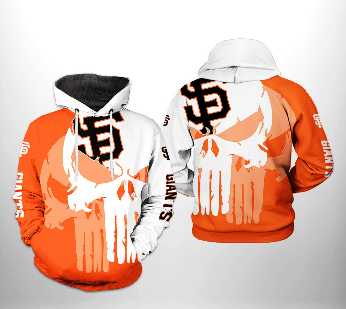 San Francisco Giants MLB Team Skull 3D All Over Print Hoodie, Zip Hoodie