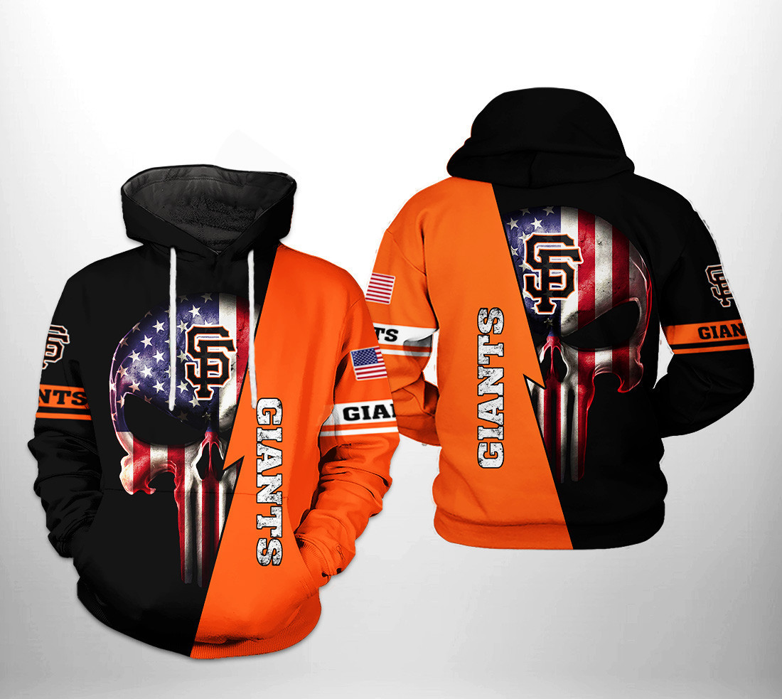 San Francisco Giants MLB US Flag Skull 3D All Over Print Hoodie, Zip Hoodie