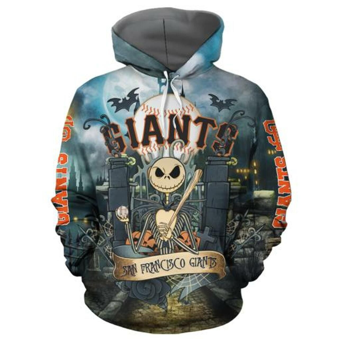 San Francisco Giants With Jack Skellington 3D All Over Print Hoodie, Zip Hoodie