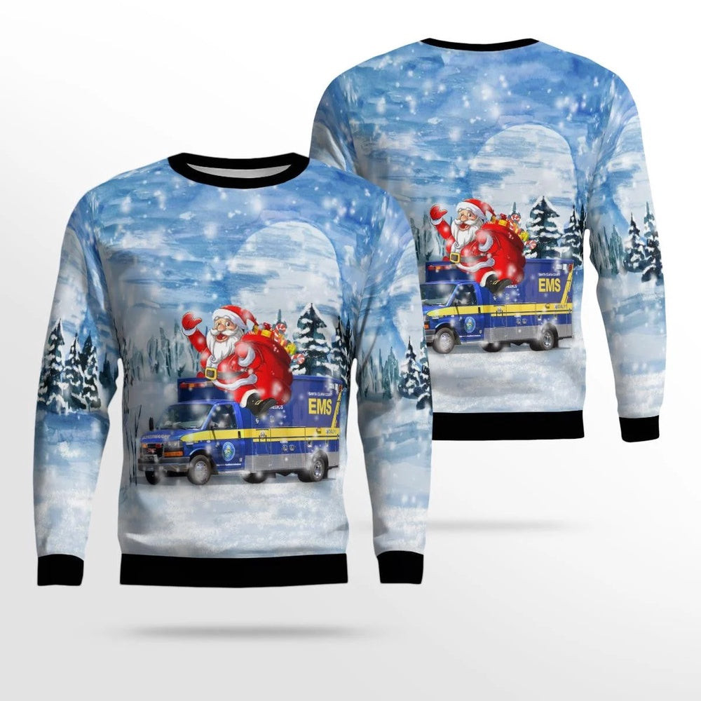 San Jose California Santa Clara County EMS Christmas Ugly Sweater I Unisex Christmas Gift