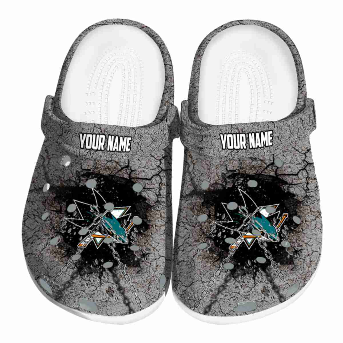San Jose Sharks NHL Sport Crocs Crocband Clogs Shoes Comfortable For Men Women and Kids
