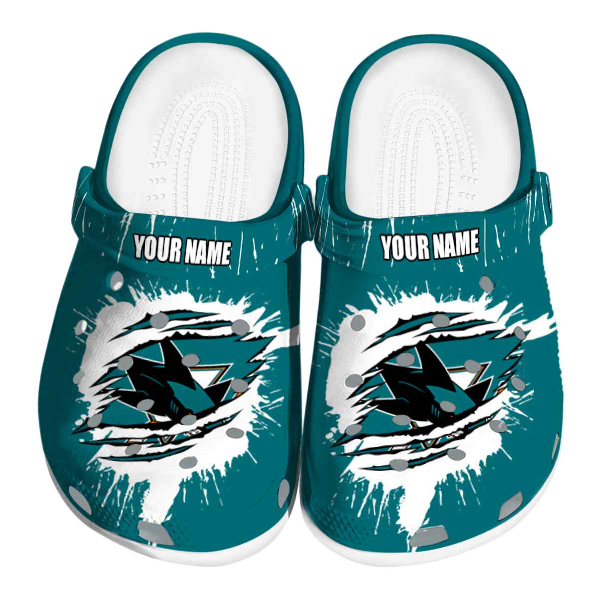 San Jose Sharks NHL Sport Crocs Crocband Clogs Shoes Comfortable For Men Women and Kids