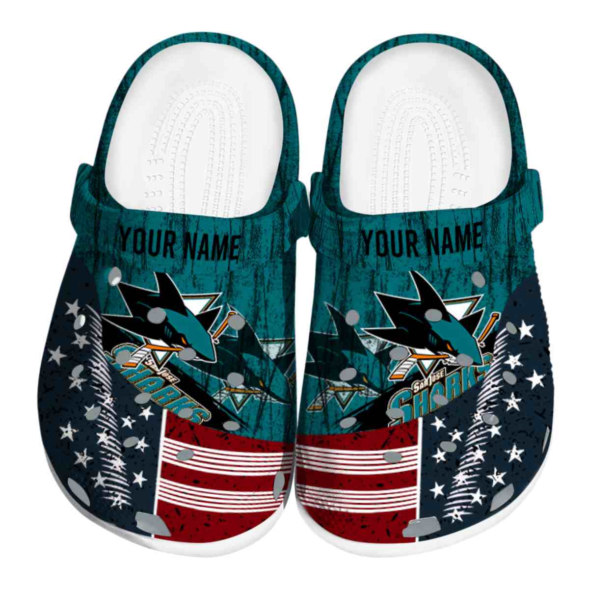 San Jose Sharks NHL Sport Crocs Crocband Clogs Shoes Comfortable For Men Women and Kids