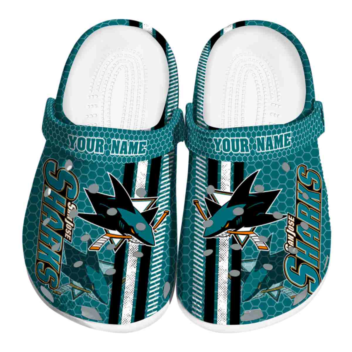 San Jose Sharks NHL Sport Crocs Crocband Clogs Shoes Comfortable For Men Women and Kids