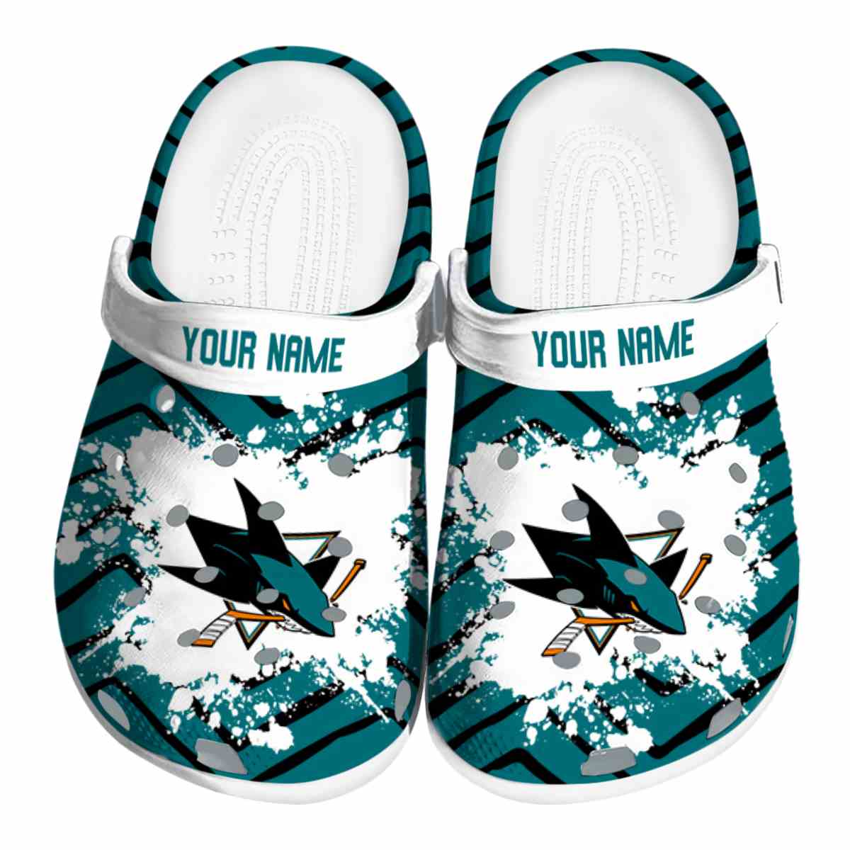 San Jose Sharks NHL Sport Crocs Crocband Clogs Shoes Comfortable For Men Women and Kids