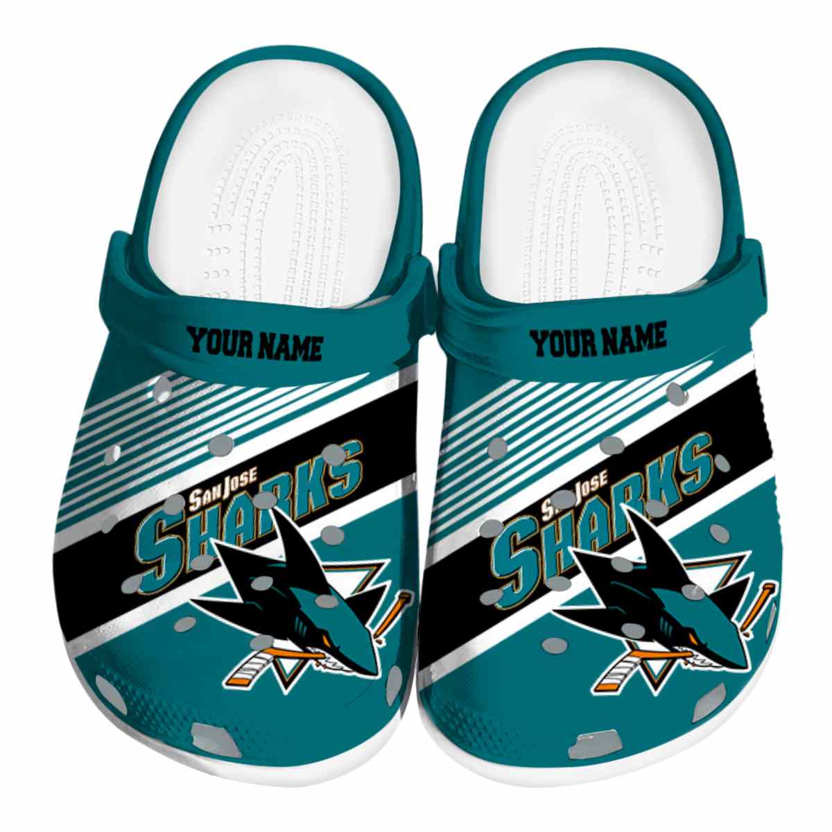 San Jose Sharks NHL Sport Crocs Crocband Clogs Shoes Comfortable For Men Women and Kids