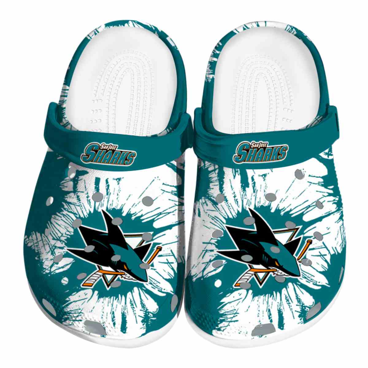 San Jose Sharks NHL Sport Crocs Crocband Clogs Shoes Comfortable For Men Women and Kids